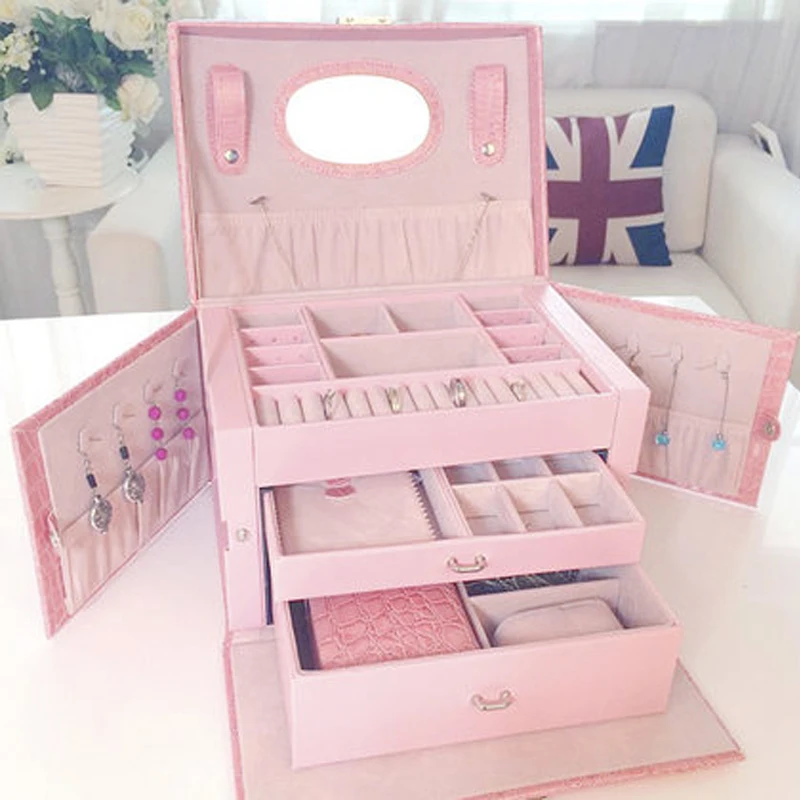 European Korean High-grade Multi-layer Simple Earrings Jewelry Storage Box Children Large Capacity Multi-function Dressing Case 
European Korean High-grade Multi-layer Simple Earrings Jewelry Storage Box Children Large Capacity Multi-function Dressing Case