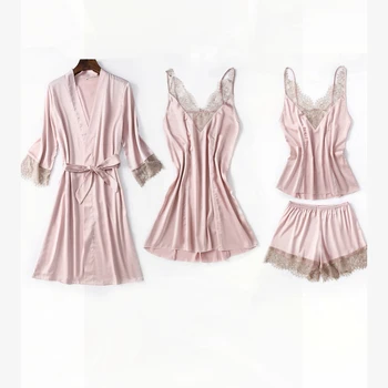Silk Pajamas for Women Pijama Mujer Home Clothes Satin Lace Sleepwear Womens Pajama Set Pyjamas Loungewear Pjs Set Pj 2020
Silk Pajamas for Women Pijama Mujer Home Clothes Satin Lace Sleepwear Womens Pajama Set Pyjamas Loungewear Pjs Set Pj 2020