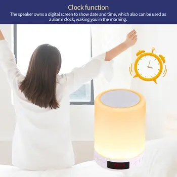 portable led speaker Bluetooth Speaker Lamp Touching Sensor Night Light with Alarm Clock 7-Color Changing RGB Bedside Lamp
portable led speaker Bluetooth Speaker Lamp Touching Sensor Night Light with Alarm Clock 7-Color Changing RGB Bedside Lamp