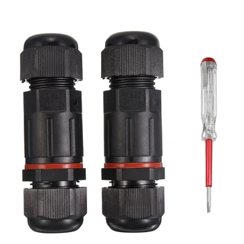 2pcs 450V 24A IP68 Waterproof Cable Connector 3Pin Power Cable Junction Box+Voltage Test Pen for Outdoor Electrical Installation
2pcs 450V 24A IP68 Waterproof Cable Connector 3Pin Power Cable Junction Box+Voltage Test Pen for Outdoor Electrical Installation