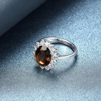 Hutang 11X9mm Smoky Quartz Engagement Ring Natural Gemstone Solid 925 Sterling Silver Fine Fashion Stone Jewelry For Women's Gi
Hutang 11X9mm Smoky Quartz Engagement Ring Natural Gemstone Solid 925 Sterling Silver Fine Fashion Stone Jewelry For Women's Gi
