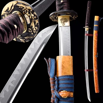 Very Sharp For Cutting Japanese Samurai Sword Katana Clay Tempered T1950 High Carbon Steel Handmade Full Tang Battle Knife 
Very Sharp For Cutting Japanese Samurai Sword Katana Clay Tempered T1950 High Carbon Steel Handmade Full Tang Battle Knife