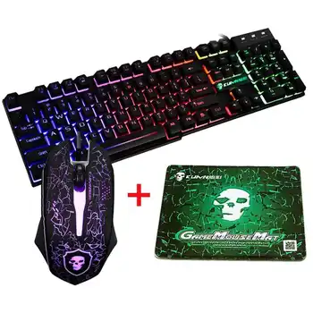 Rainbow Backlight USB Gaming Keyboard and Mouse Set 2400DPI 6 Buttons LED Ergonomic Gamer Computer Keyboard for PC Laptop
Rainbow Backlight USB Gaming Keyboard and Mouse Set 2400DPI 6 Buttons LED Ergonomic Gamer Computer Keyboard for PC Laptop