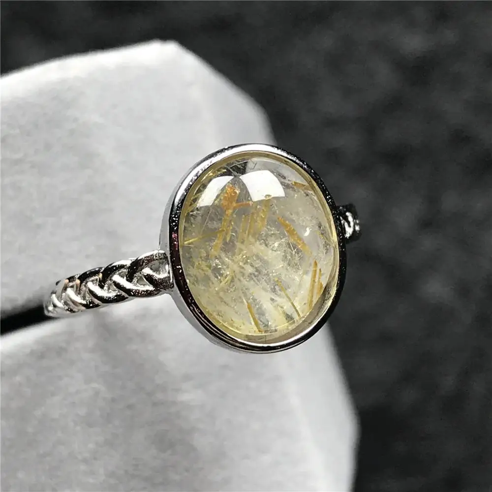 Natural Gold Rutilated Ring For Woman Lady Man Quartz Crystal 12x11mm Oval Beads Silver Adjustable Ring Fashion Jewelry AAAAA 
Natural Gold Rutilated Ring For Woman Lady Man Quartz Crystal 12x11mm Oval Beads Silver Adjustable Ring Fashion Jewelry AAAAA
