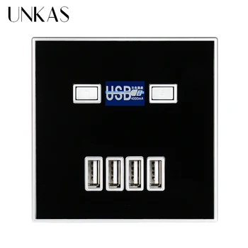 UNKAS High Quality 4-PORT Quick Charger Home Use Wall Socket Power USB Electrical Outlet 86*86mm 4000MA General-Purpose
UNKAS High Quality 4-PORT Quick Charger Home Use Wall Socket Power USB Electrical Outlet 86*86mm 4000MA General-Purpose