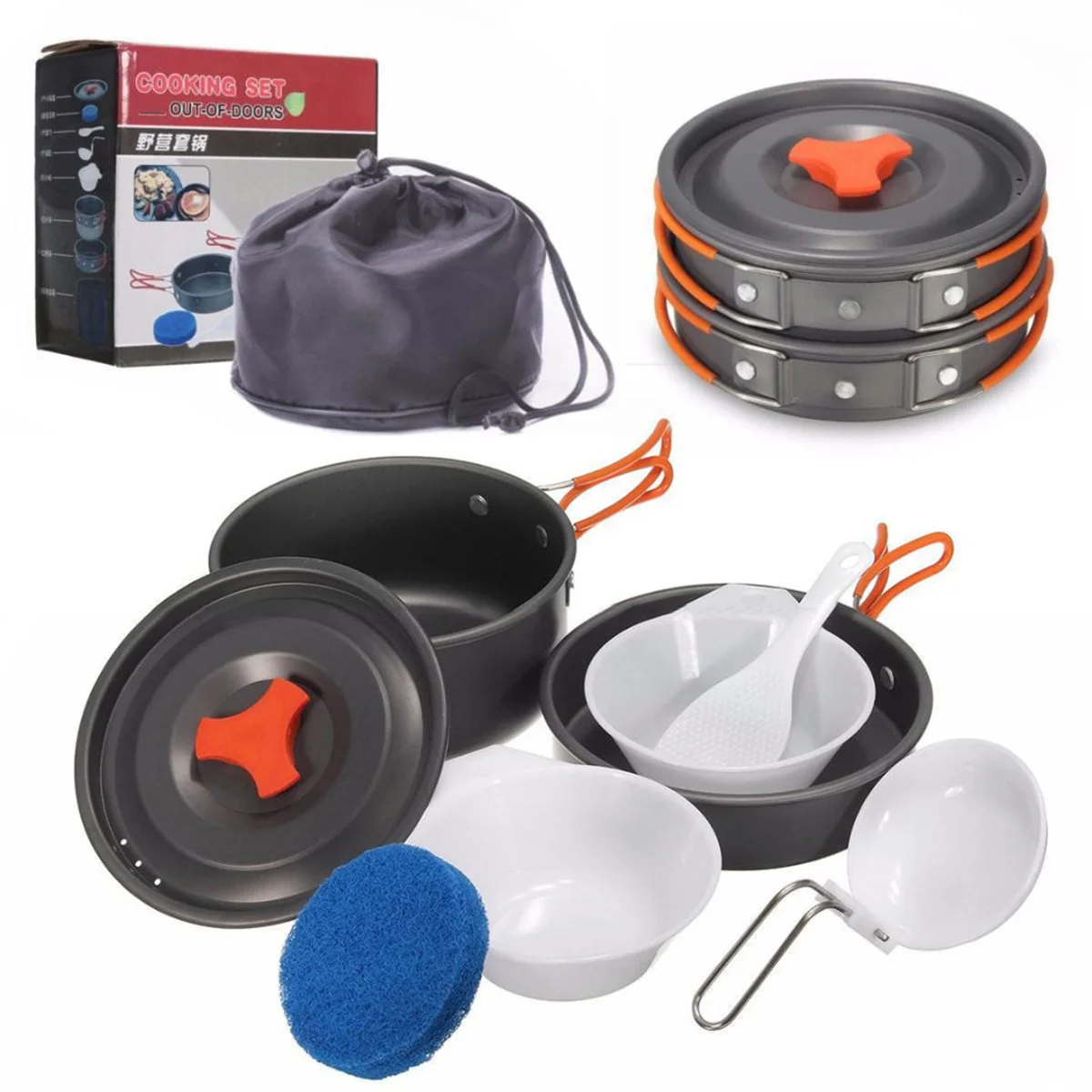 Outdoor 8Pcs/ Set Portable Outdoor Cooking Non-stick Pots Pans Portable Camping Hiking Cooking Set Cookware travel tableware
Outdoor 8Pcs/ Set Portable Outdoor Cooking Non-stick Pots Pans Portable Camping Hiking Cooking Set Cookware travel tableware