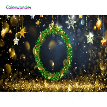 Christmas Party Backdrops Photography Green Mistletoe with Ribbon Twinkle Stars Polka Dots Glitter Black Backgrounds for Studio
Christmas Party Backdrops Photography Green Mistletoe with Ribbon Twinkle Stars Polka Dots Glitter Black Backgrounds for Studio