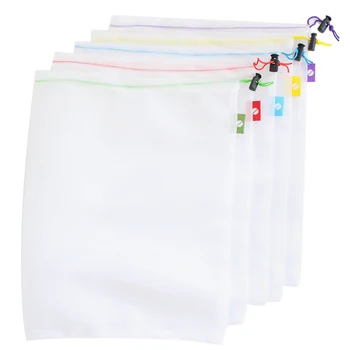 Kitchen Storage Bags 5PCS Reusable Vegetable Fruit Mesh Storage Bags Polyester Stitching Bags Bundle Drawstring Organizer Bags
Kitchen Storage Bags 5PCS Reusable Vegetable Fruit Mesh Storage Bags Polyester Stitching Bags Bundle Drawstring Organizer Bags