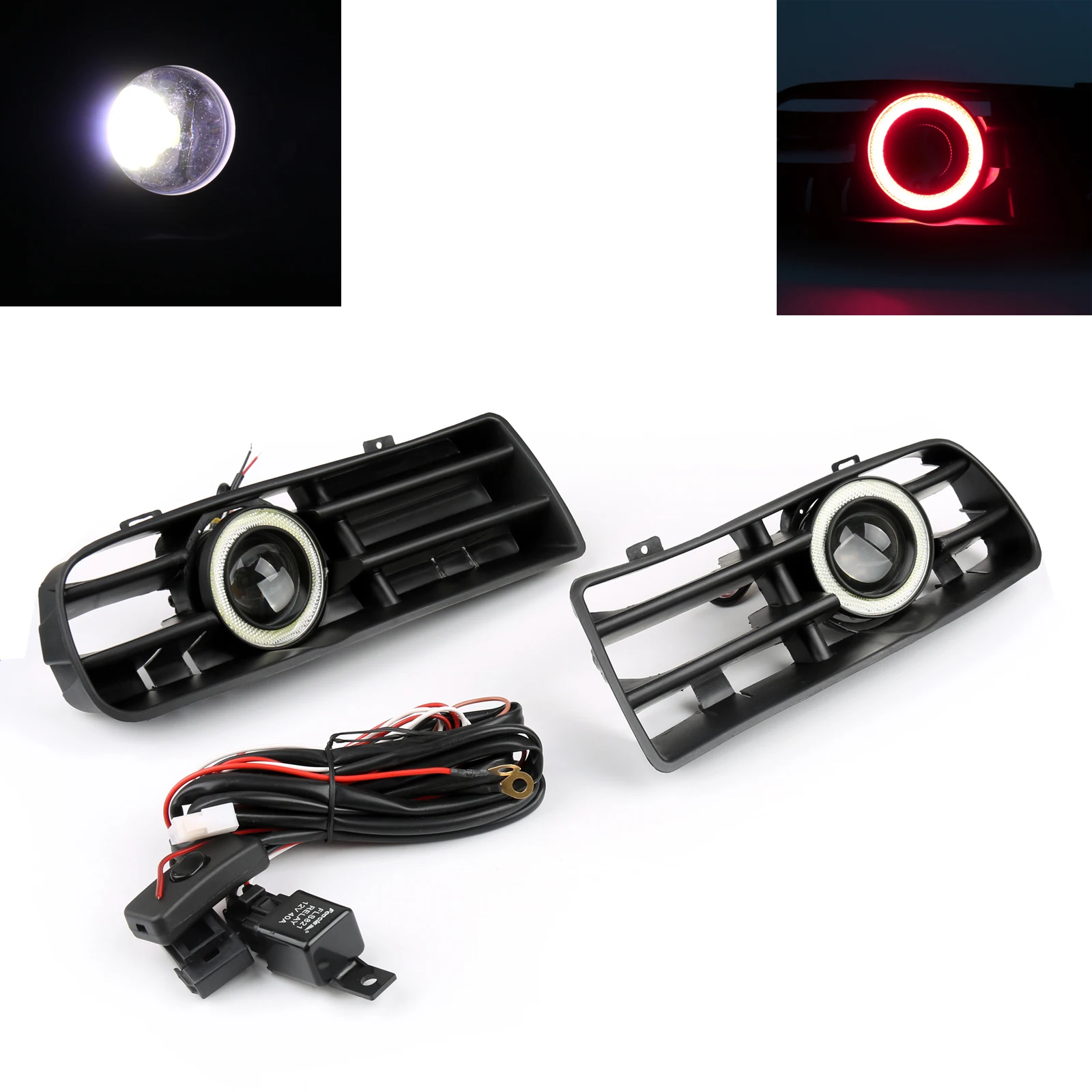 Areyourshop White LED Angel Eyes Light Red Fog Lamp Front Bumper Grille For VW GOLF MK4 1998-2004 Grille Fog Light Car Parts 
Areyourshop White LED Angel Eyes Light Red Fog Lamp Front Bumper Grille For VW GOLF MK4 1998-2004 Grille Fog Light Car Parts