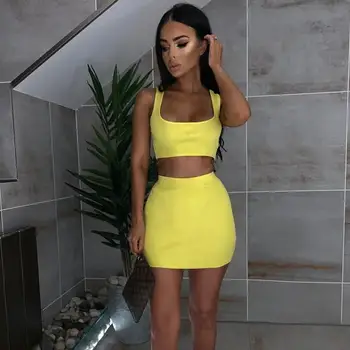 2019 New Summer Women Sexy Bodycon Bandage Set Vestidos Two Pieces Set O Neck Mini Celebrity Party Dress
2019 New Summer Women Sexy Bodycon Bandage Set Vestidos Two Pieces Set O Neck Mini Celebrity Party Dress