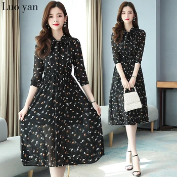 2020 Elegant Black Floral Chiffon Midi Dress Summer 2XL Plus Size Print Vintage Half Sleeve Dress Women Bodycon Party Vestidos
2020 Elegant Black Floral Chiffon Midi Dress Summer 2XL Plus Size Print Vintage Half Sleeve Dress Women Bodycon Party Vestidos