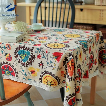 Classical Cotton Linen Tablecloths Rectangle Sunflower Printing Table Cloth with Lace Dustproof Table Covers for Wedding Home
Classical Cotton Linen Tablecloths Rectangle Sunflower Printing Table Cloth with Lace Dustproof Table Covers for Wedding Home
