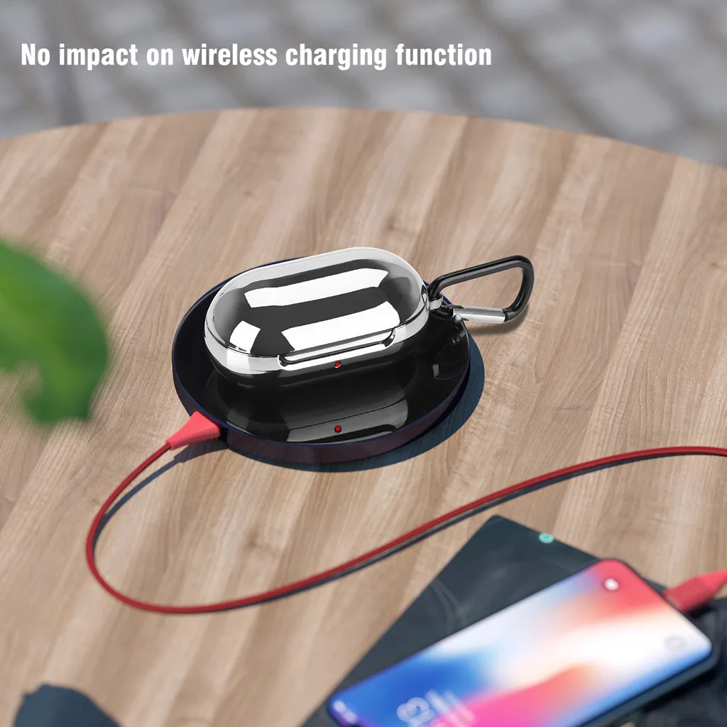 Ouhaobin Earphone Case For Samsung Galaxy Buds 2019 Sports Bluetooth Earphone Plating Soft TPU Full Protective Cover Case