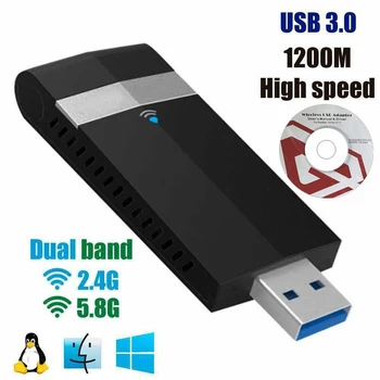1200 Mbps Universal Dual Band External USB Adapter For Laptop PC Wifi Dongle Converter Mini Wireless LAN Intelligence 5.8GHz
1200 Mbps Universal Dual Band External USB Adapter For Laptop PC Wifi Dongle Converter Mini Wireless LAN Intelligence 5.8GHz