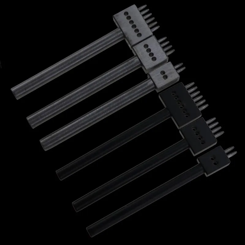 set 4mm Pitch 2/4/6 Prong Leather Punching Hole Tools Row Punch Leathercraft Spacing Hole Craft Round Row Hole Punch
set 4mm Pitch 2/4/6 Prong Leather Punching Hole Tools Row Punch Leathercraft Spacing Hole Craft Round Row Hole Punch