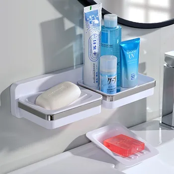 Wall-mounted Stainless Steel Soap Rack Bathroom Two-compartment Shelf Plastic Drain Soap Box Combination Set Kitchen Holder
Wall-mounted Stainless Steel Soap Rack Bathroom Two-compartment Shelf Plastic Drain Soap Box Combination Set Kitchen Holder