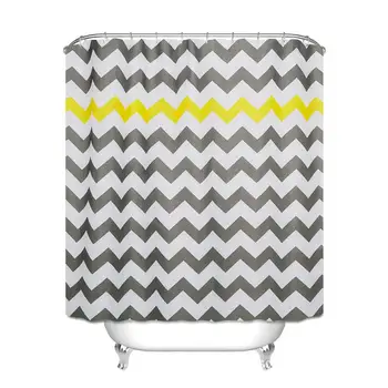 Sunlit Shower Curtain Chevron Decor Yellow and Gray White Bathroom Curtain Geometric Print Pattern Lines and Contemporary 
Sunlit Shower Curtain Chevron Decor Yellow and Gray White Bathroom Curtain Geometric Print Pattern Lines and Contemporary