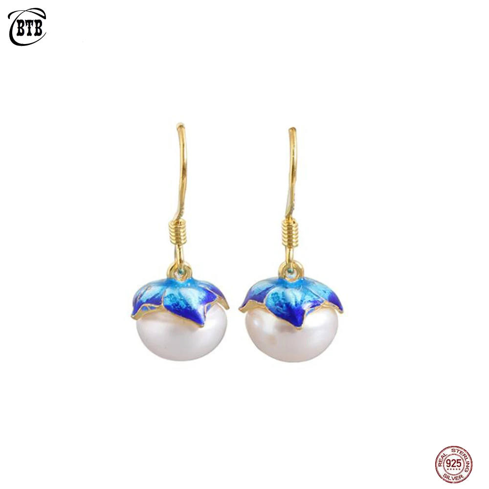 New Real 925 Sterling Silver Natural Freshwater Pearl Drop Earrings Elegant Lotus Leaf Enamel Earrings Fashion Jewelry for Women
New Real 925 Sterling Silver Natural Freshwater Pearl Drop Earrings Elegant Lotus Leaf Enamel Earrings Fashion Jewelry for Women