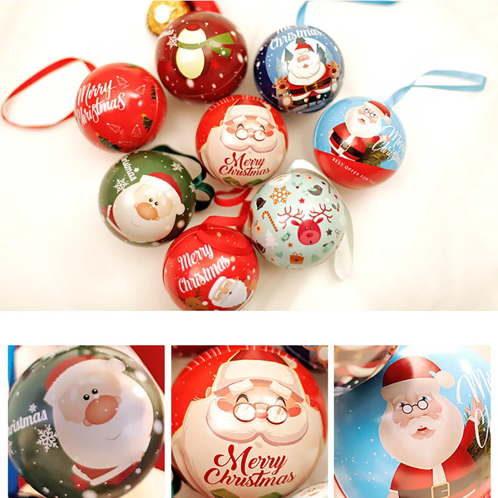 christmas stockings gift tinplate round ball boxes galaxy