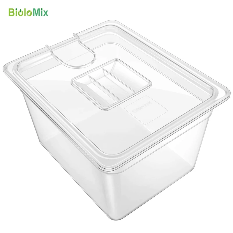 Sous Vide Container with Lid 11 Liter Water Tank Bath for Circulator Sous Vide Culinary Immersion Slow Cooker Biolomix
Sous Vide Container with Lid 11 Liter Water Tank Bath for Circulator Sous Vide Culinary Immersion Slow Cooker Biolomix