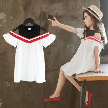 4 To 14 Years Summer New Girls Dress Off-Shoulder Patchwork Kids and Teenager Girls Dress Loose Casual Bay Girls Clothes
4 To 14 Years Summer New Girls Dress Off-Shoulder Patchwork Kids and Teenager Girls Dress Loose Casual Bay Girls Clothes