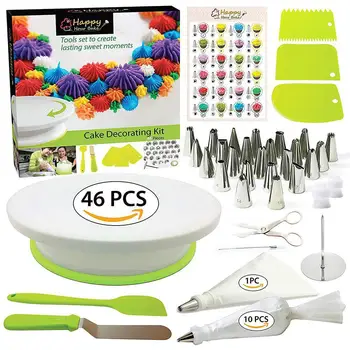 46Pcs/Pack Cake Decorating Kit Cake Turntable Set Plastic Baking Tool Cake DIY
46Pcs/Pack Cake Decorating Kit Cake Turntable Set Plastic Baking Tool Cake DIY