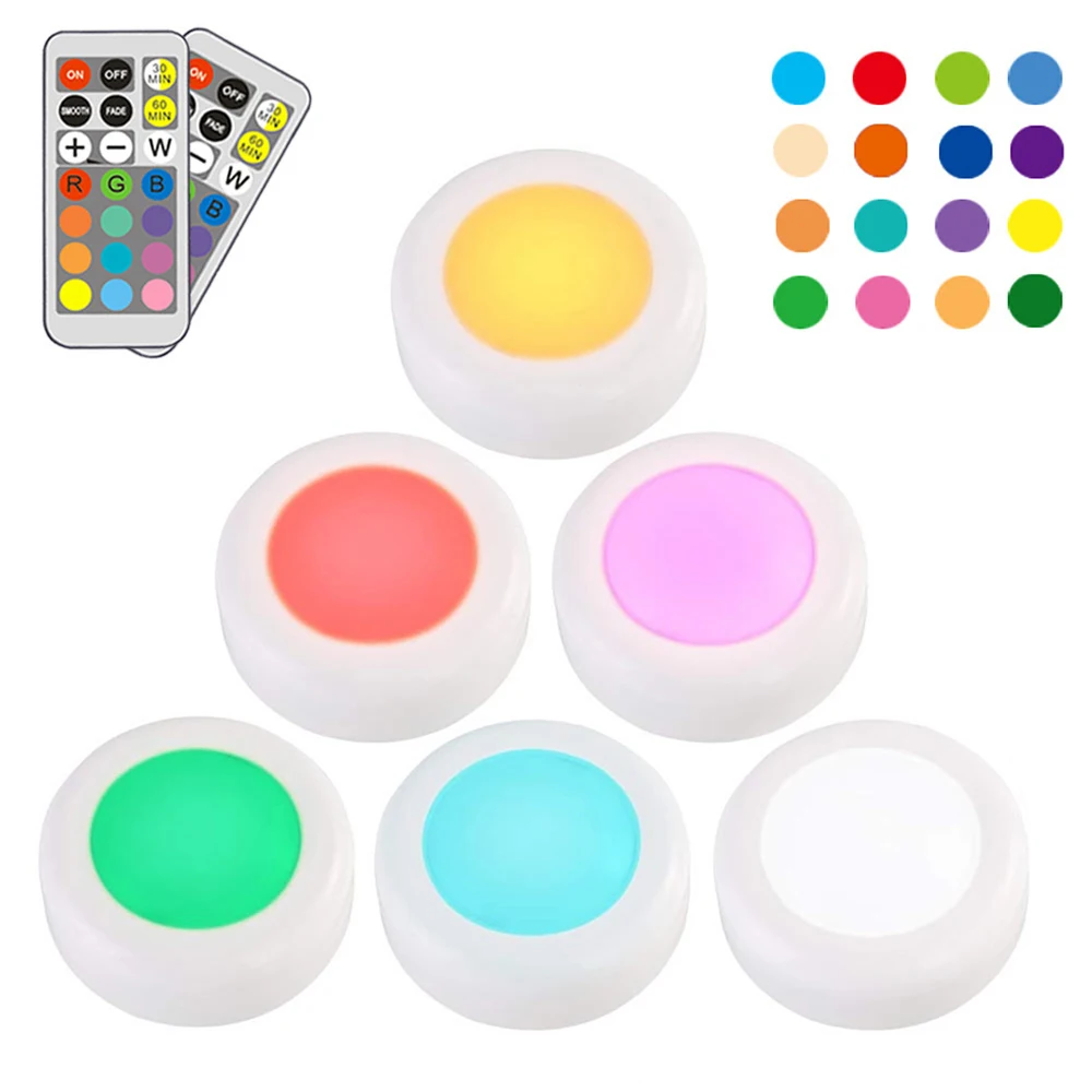 Touch LED Cabinet Light battery RGB Color Puck Light Dimmable Under Shelf Kitchen Counter Lighting remote controller night light
Touch LED Cabinet Light battery RGB Color Puck Light Dimmable Under Shelf Kitchen Counter Lighting remote controller night light