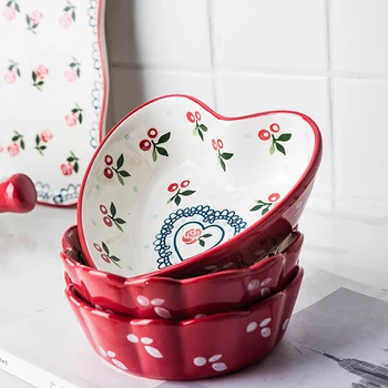 Japanese Hand Painted cherry Ceramic Rice Bowl Creative fruit salad bowl Oatmeal bowl Porcelain soup bowls Household tableware
Japanese Hand Painted cherry Ceramic Rice Bowl Creative fruit salad bowl Oatmeal bowl Porcelain soup bowls Household tableware
