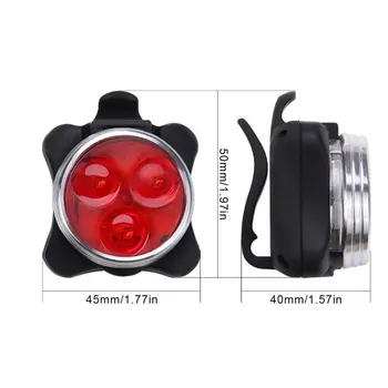 ) Bicycle USB Charging Front Light + Warning Tail Light Set Aluminium Alloy Rainproof Fall Proof Strong Water Resistance