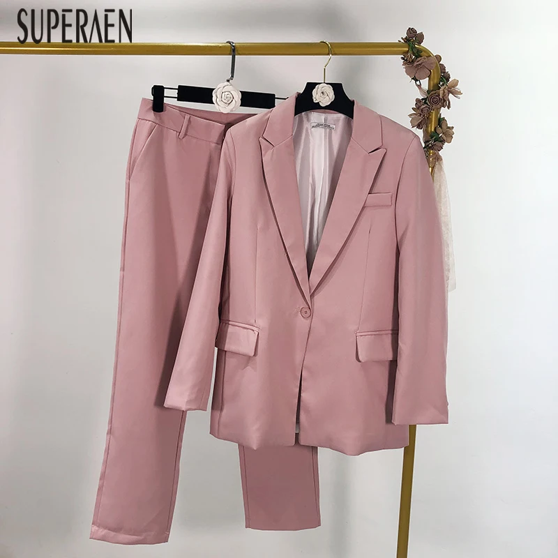 SuperAen 2019 Autumn Europe Temperament Women's Sets Long Sleeve Solid Color Suit Jacket Women High Waist Pants Two Pieces New
SuperAen 2019 Autumn Europe Temperament Women's Sets Long Sleeve Solid Color Suit Jacket Women High Waist Pants Two Pieces New
