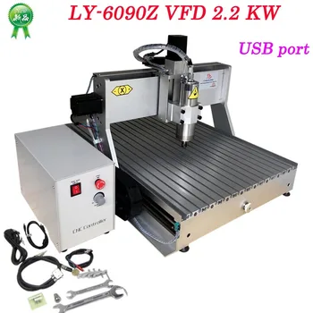 USB PORT mini CNC router 6090 3axis 3D drilling machine 2.2KW water cooled spindle with limit switch
USB PORT mini CNC router 6090 3axis 3D drilling machine 2.2KW water cooled spindle with limit switch