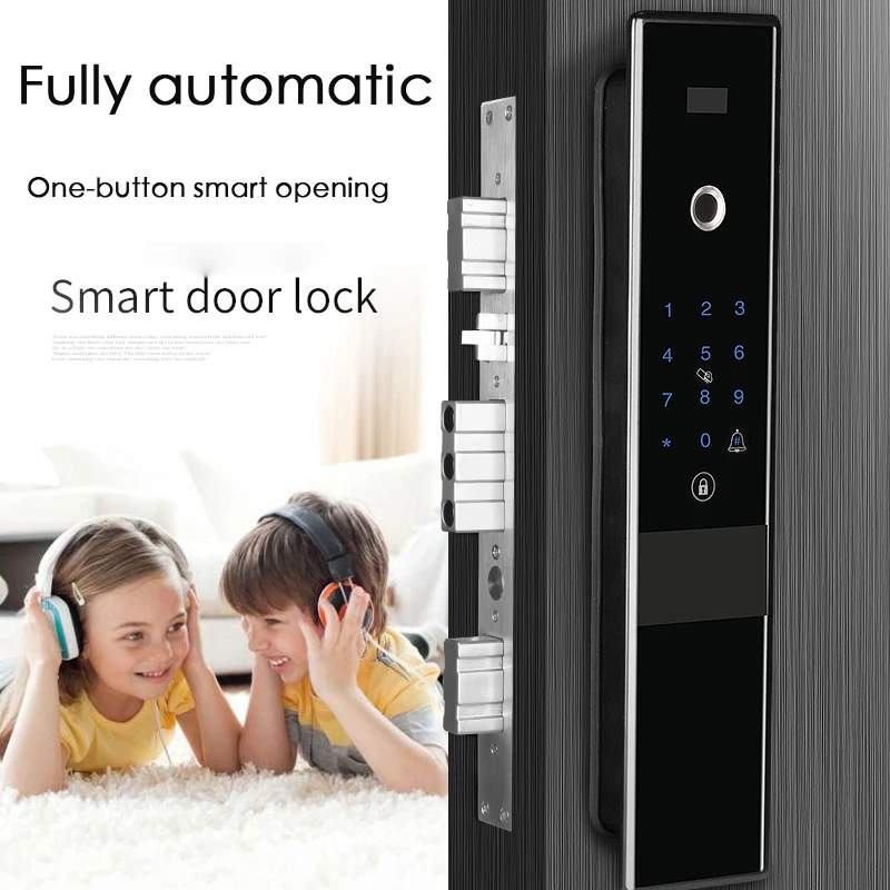Electronic Bluetooth Fingerprint Door Lock Code,Card, Key Touch Screen Digital Password Lock WIFI Smart Lock Smart APP
Electronic Bluetooth Fingerprint Door Lock Code,Card, Key Touch Screen Digital Password Lock WIFI Smart Lock Smart APP