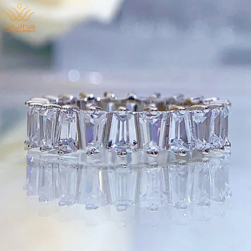 WUIHA Classic Solid 925 Sterling Silver Trapezoid Created Moissanite Gemstone Wedding Engagement Row Diamond Ring Fine Jewelry 
WUIHA Classic Solid 925 Sterling Silver Trapezoid Created Moissanite Gemstone Wedding Engagement Row Diamond Ring Fine Jewelry