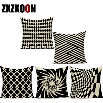 Black White 3d Geometric Cotton Linen Decorative Pillows Cojines Decorativos Para Sofa Cushion Cover for Living Room Decoration
Black White 3d Geometric Cotton Linen Decorative Pillows Cojines Decorativos Para Sofa Cushion Cover for Living Room Decoration