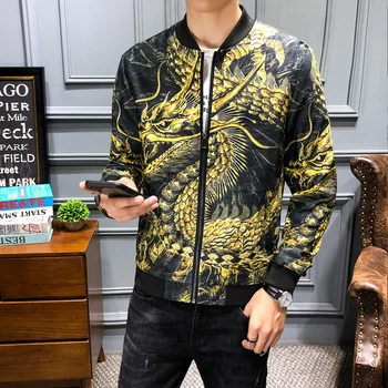 Streetwear Dragon Print Vintage Jacket Coat Mens Jackets Jaqueta Masculina Chinese Style Hip Hop Bomber Jacket Men Clothing 2019
Streetwear Dragon Print Vintage Jacket Coat Mens Jackets Jaqueta Masculina Chinese Style Hip Hop Bomber Jacket Men Clothing 2019