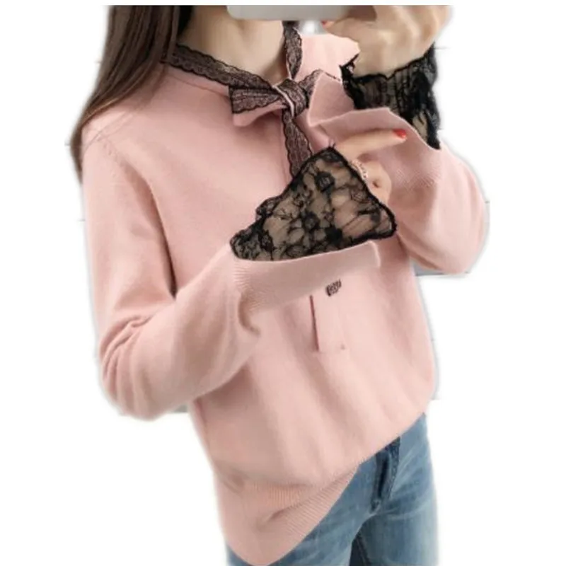 Sweet Lace Women Sweater Pullover Autumn Winter Female Short Knitted Tos Jumper Soft 2019 Pull Femme Nouveaute Solid Color H141
Sweet Lace Women Sweater Pullover Autumn Winter Female Short Knitted Tos Jumper Soft 2019 Pull Femme Nouveaute Solid Color H141