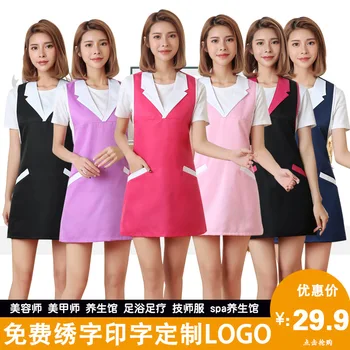 Korean fashion beauty salon beautician overalls apron custom vest female mother and baby nail shop apron
Korean fashion beauty salon beautician overalls apron custom vest female mother and baby nail shop apron
