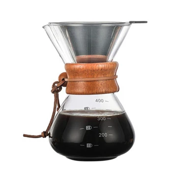 400 ML Dripper Tick Mark Heat Resistant With Wooden Collar Glass Pour Over Coffee Pot Filter Mesh Kitchen Manual Maker Durable
400 ML Dripper Tick Mark Heat Resistant With Wooden Collar Glass Pour Over Coffee Pot Filter Mesh Kitchen Manual Maker Durable