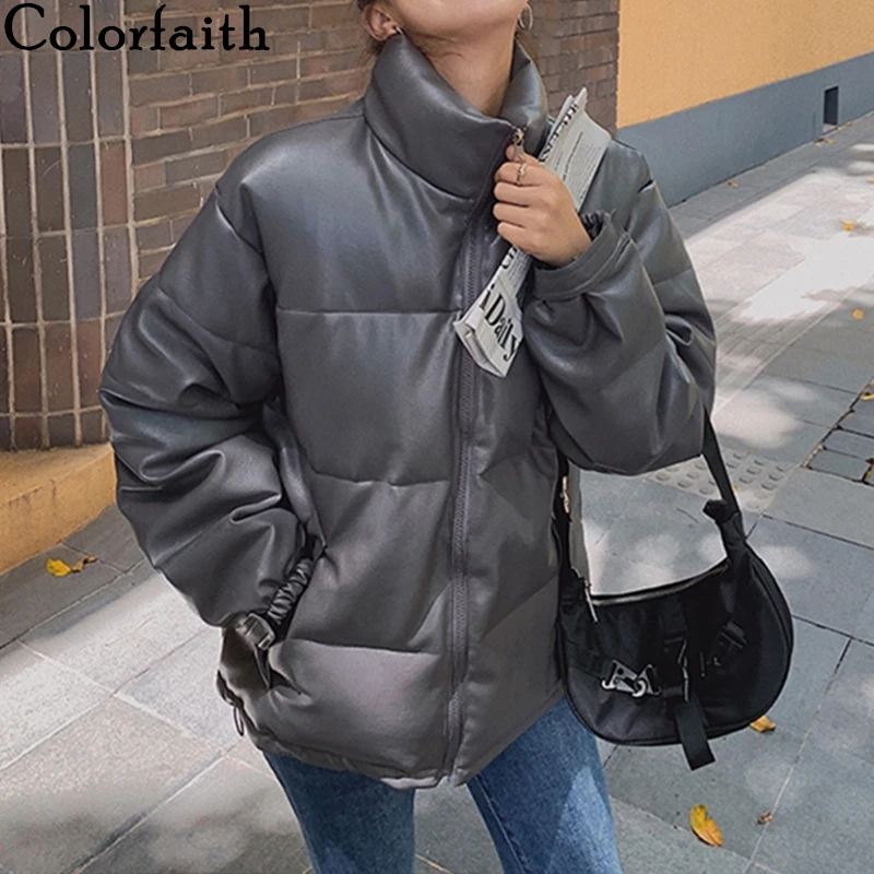 Куртка женская стеганая из искусственной кожи на осень/зиму CO935 2020 | Женская