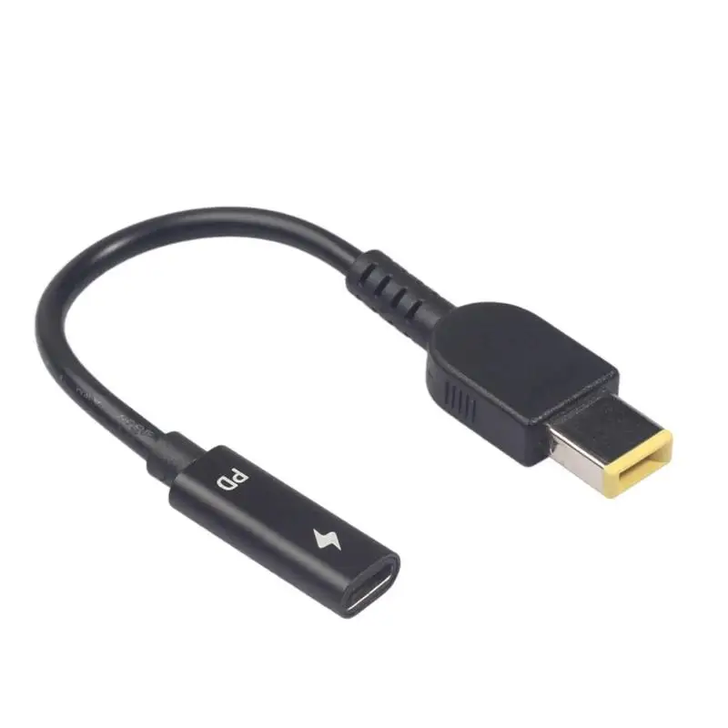 Адаптер постоянного тока с USB Type C мама на квадратный штекер для Lenovo Thinkpad Dell Hp Asus