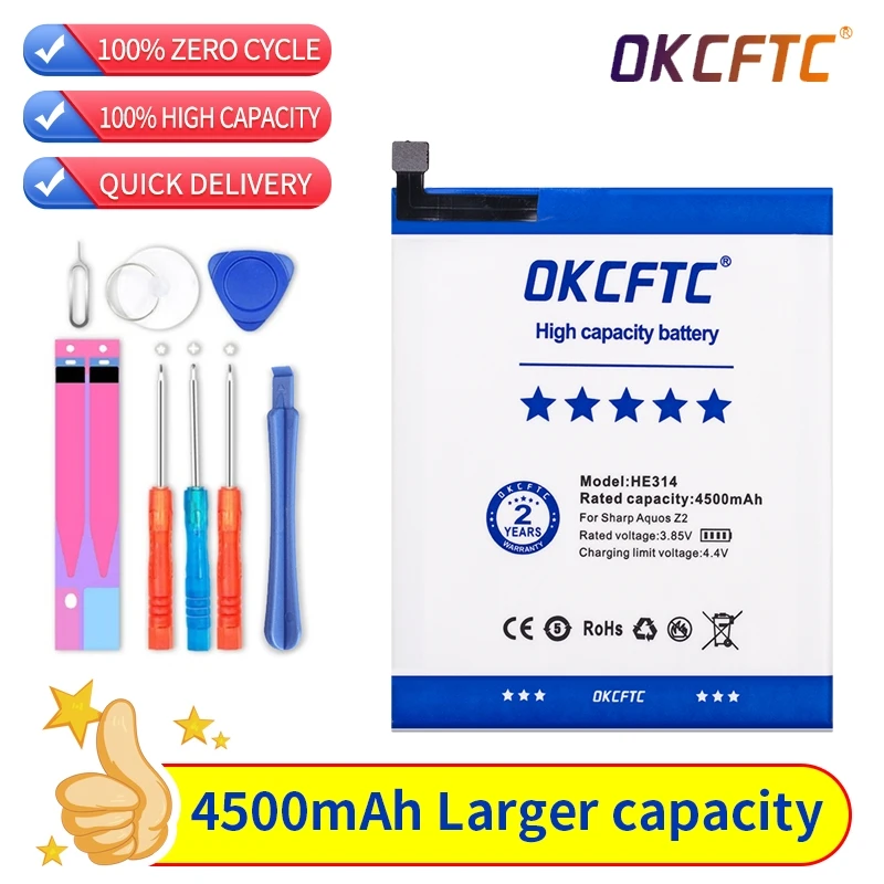 Аккумулятор OKCFTC для SHARP mobile AQUOS Z2 A1 FS8002 Модель аккумулятора HE314 4500 мА · ч | Мобильные
