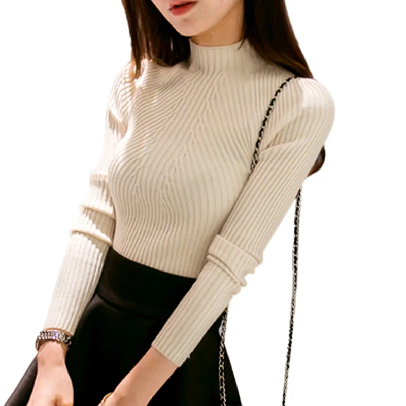 NORMOV 2019 Autumn Winter Women Pullovers Sweater Fashion White Half High Collar Full Sleeve Thin Cotton Sweater 6 Color
NORMOV 2019 Autumn Winter Women Pullovers Sweater Fashion White Half High Collar Full Sleeve Thin Cotton Sweater 6 Color