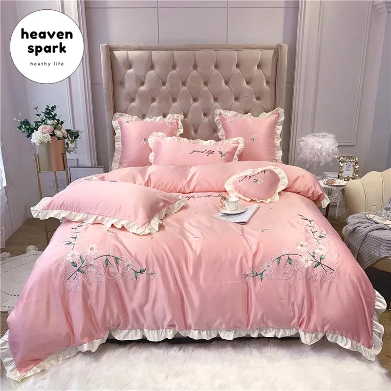 600TC Luxury Pink Princess 100% Silk Bed Line Embroidery Duvet Cover Set with Quilt Cover/Flat Sheet/Bedspread/Pillowcase 150
600TC Luxury Pink Princess 100% Silk Bed Line Embroidery Duvet Cover Set with Quilt Cover/Flat Sheet/Bedspread/Pillowcase 150