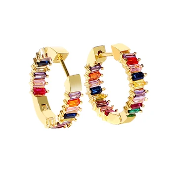 Say Hello Copper Zircon Colorful Rhinestones Circle Hoop Earrings for Women Geometric Punk Ear Studs Jewelry Gifts Brinco K4431
Say Hello Copper Zircon Colorful Rhinestones Circle Hoop Earrings for Women Geometric Punk Ear Studs Jewelry Gifts Brinco K4431