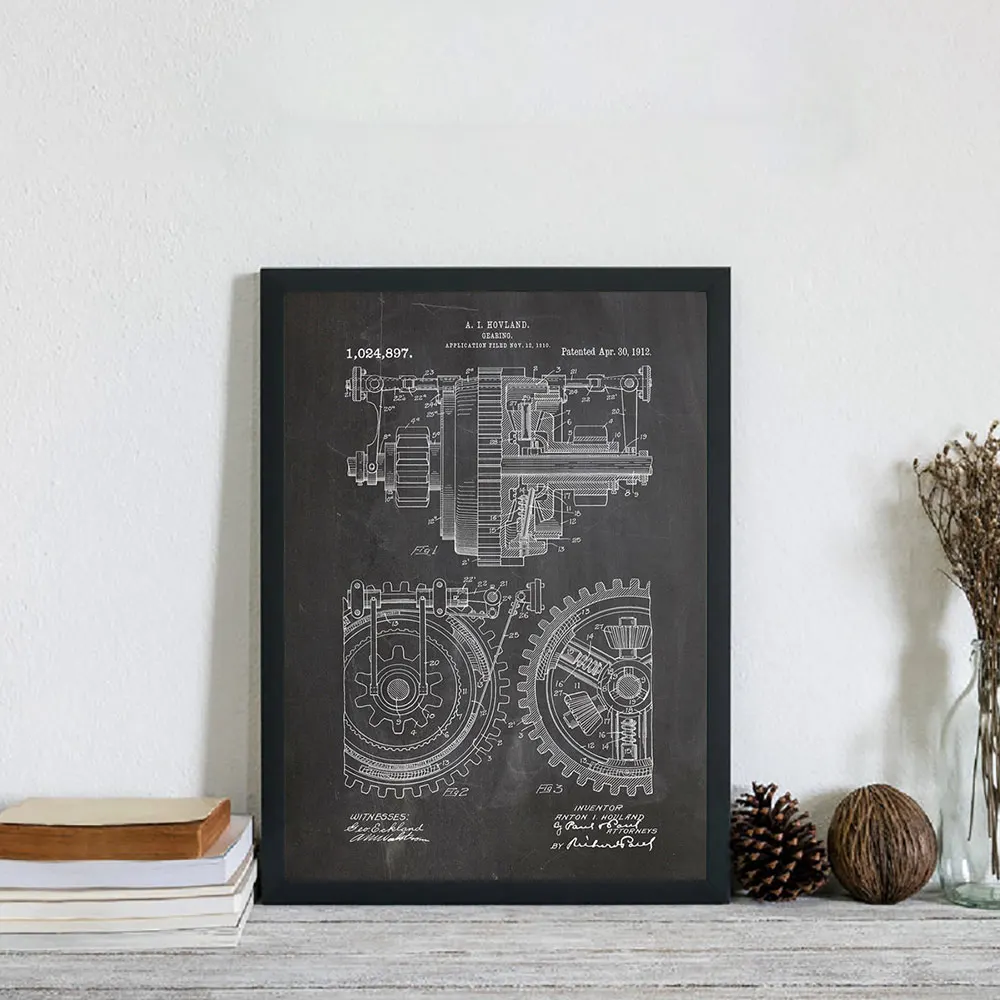 Metal Gears Patent Blueprint Vintage Art Print Mechanical Gearing Artwork Canvas Painting Pictures For Home Room Wall Decor
Metal Gears Patent Blueprint Vintage Art Print Mechanical Gearing Artwork Canvas Painting Pictures For Home Room Wall Decor