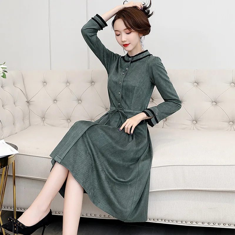 2020 Spring New Style nv zhuang qun Graceful Ladies' Elegant Slim Fit Lace Lace-up Mid-length Dress Fashion
2020 Spring New Style nv zhuang qun Graceful Ladies' Elegant Slim Fit Lace Lace-up Mid-length Dress Fashion