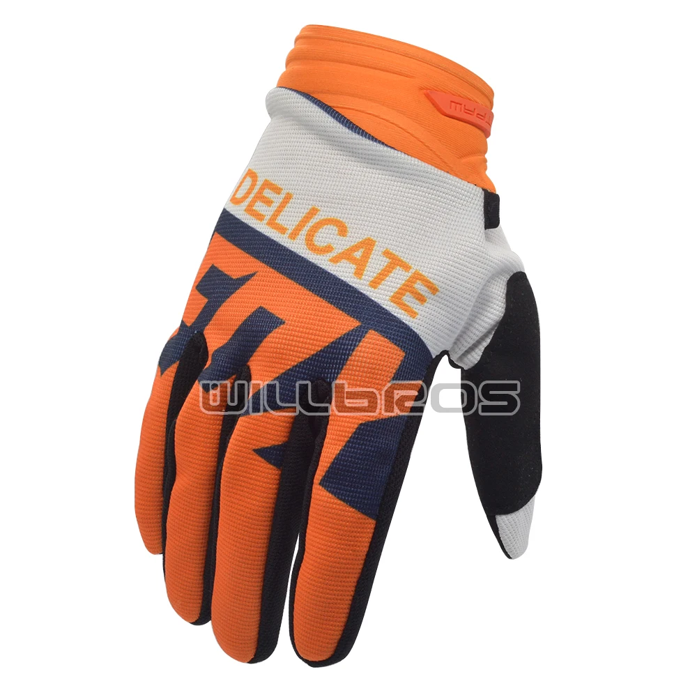 Мотоциклетные оранжевые перчатки для езды по бездорожью, мотоциклетные велосипедные перчатки для езды по бездорожью, MX Enduro