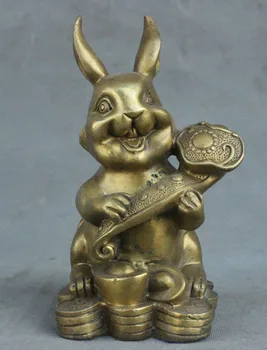 7 China FengShui Brass Wealth YuanBao Coin Happy Zodiac Rabbit Hold RuYi Statue
7 China FengShui Brass Wealth YuanBao Coin Happy Zodiac Rabbit Hold RuYi Statue