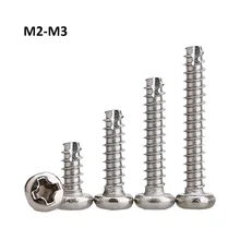 M2 M2.3 M2.6 M3 Phillips Pan/Round Head Self-tapping Screws stainless steel Thread Cutting Screw Bolts
M2 M2.3 M2.6 M3 Phillips Pan/Round Head Self-tapping Screws stainless steel Thread Cutting Screw Bolts