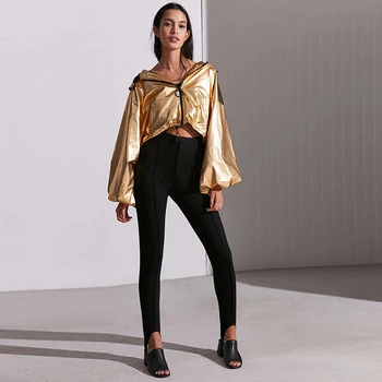 Style Punk Gold Basic Jacket Long Sleeve Brief Streetwear Fashion Short Female Jacket Loose Jacket bishop sleeve Coat HF73
Style Punk Gold Basic Jacket Long Sleeve Brief Streetwear Fashion Short Female Jacket Loose Jacket bishop sleeve Coat HF73